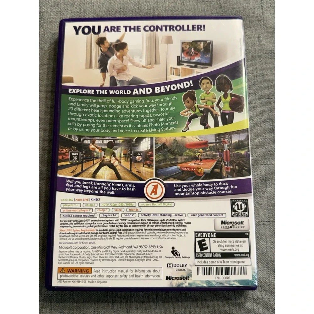 XBOX‎ 360 Kinect Adventures Game 2010 with Manual Rated E